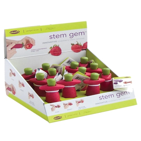 Chef N Chef'n Stem Gem Red/Green Stainless Steel Strawberry Stem Remover 102-145-005